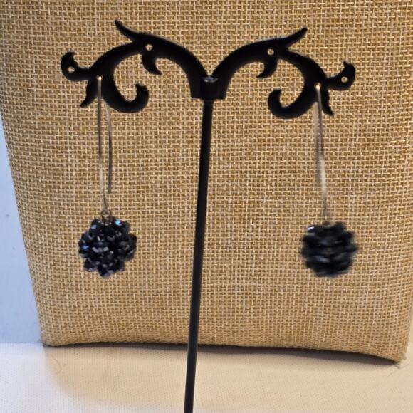 Anthropologie Blue and Silver Tone Teardrop Earrings - Picture 3 of 3